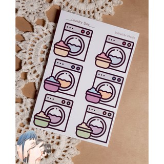 Tờ Bullet Journal/ Planner sticker trang trí: Laundry day