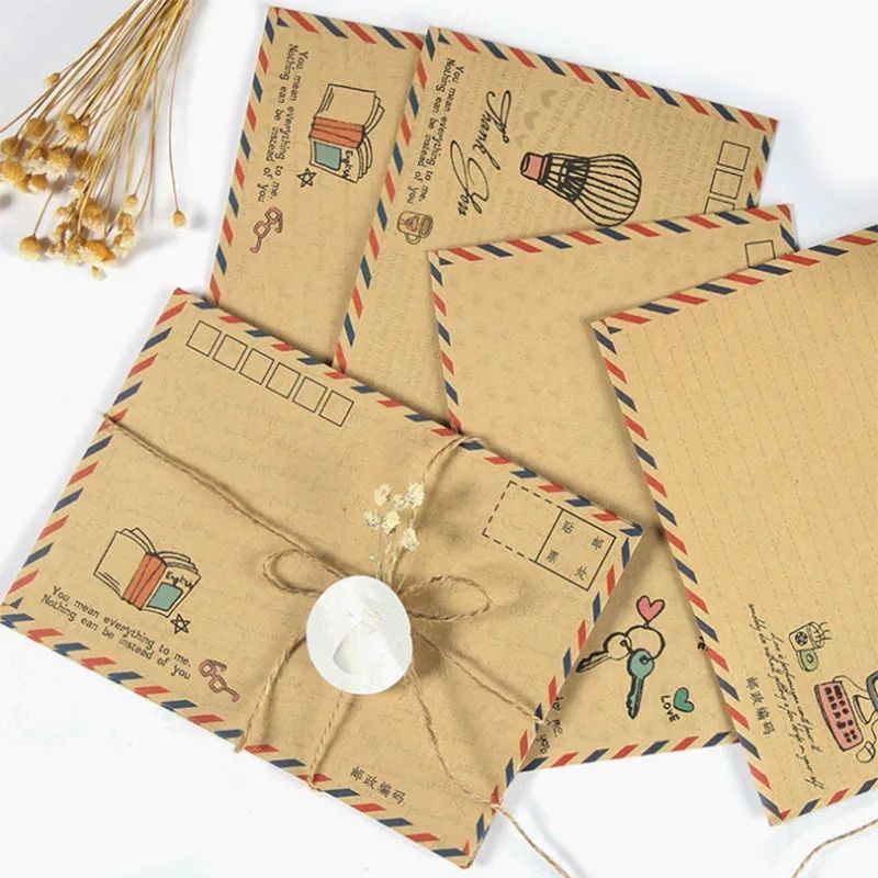 Thiệp Giấy Ghi Chú Họa Tiết Chữ Lãng Mạn Phong Cách Retro Hàn Quốc