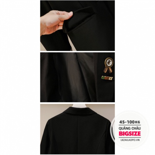 BIGSIZE Nữ (45-100kg) Áo vest nữ blazer khoác đen dáng rộng thiết kế trẻ trung thanh lịch - Phong cách Hàn Quốc - quảng châu cao cấp | BigBuy360 - bigbuy360.vn