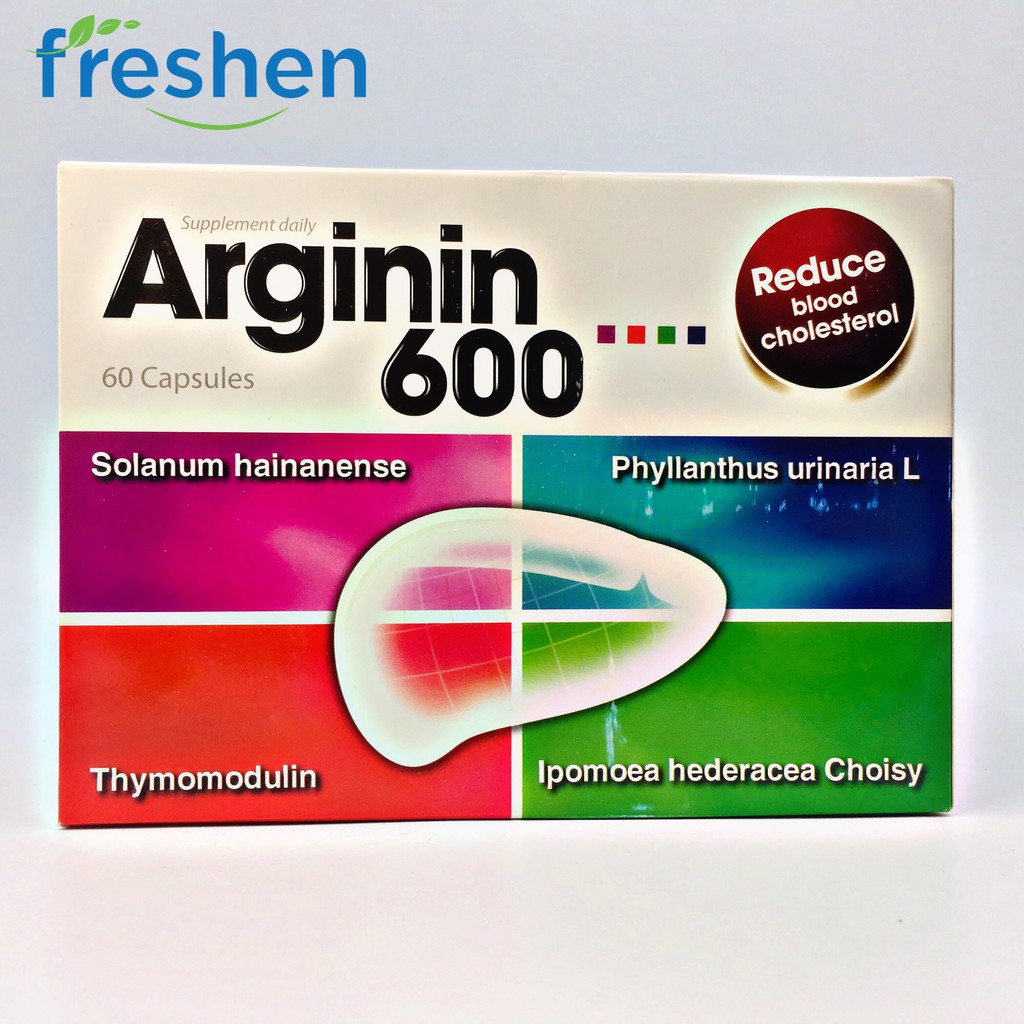 ARGININ 600 HỘP 60 VIÊN- BỔ GAN, GIẢI ĐỘC TĂNG CƯỜNG CHỨC NĂNG GAN, BẢO VỆ TẾ BÀO GAN