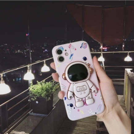 Ốp lưng iphone Hình Phi Hành Gia tặng kèm Iring phi hành gia cho iphone 11 12 pro max 13 pro 6 7plus 8plus xr xsmax x