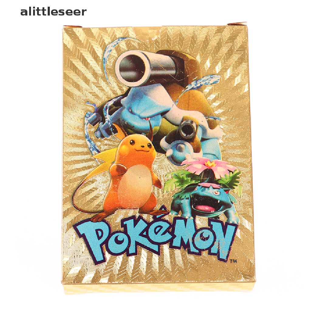 Set 54 thẻ bài màu vàng giả kim loại hình Pokemon Vmax GX
