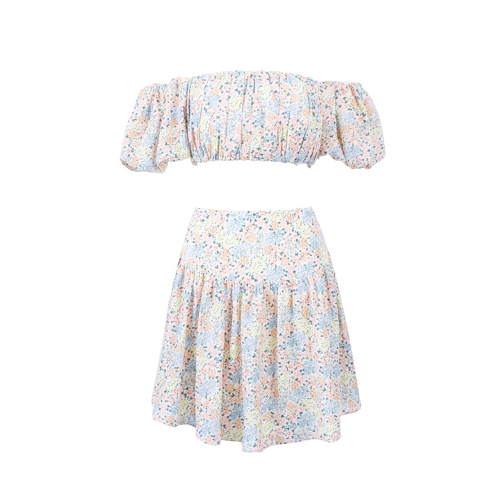 DETALY - Set áo và chân váy Tess hoa - S26111
