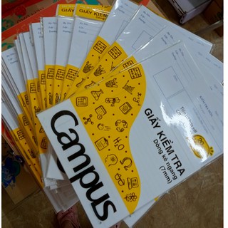 Giấy kiểm tra dòng kẻ ngang Campus (20 tờ đôi, 10 tờ đơn)