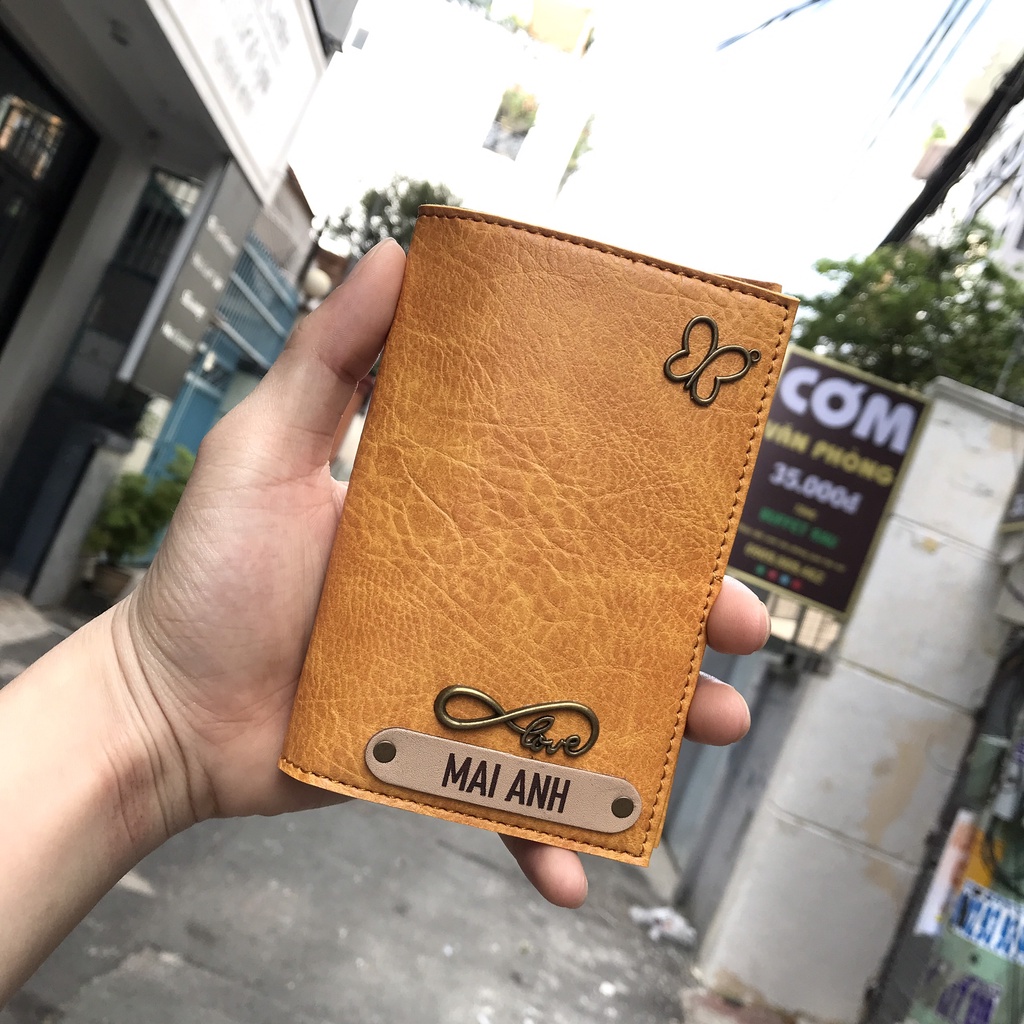 Ví bọc passport handmade Xám Retro + hơn 20 màu khác