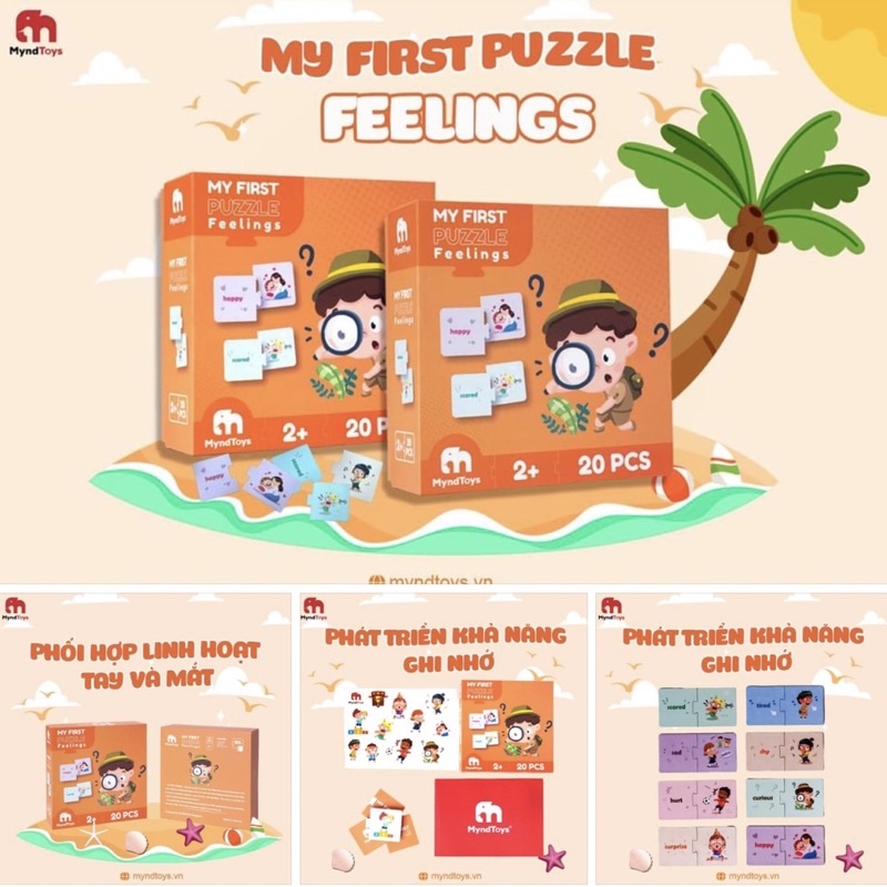 Đồ Chơi Xếp Hình Ghép Cặp Đầu Tiên Cho Bé Từ 2 Tuổi Nhiều Chủ Đề - Myndtoys My First Puzzle