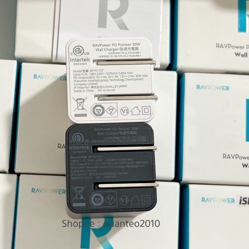 Củ Sạc RAVPower PD/PPS 30W RP-PC157 GaN