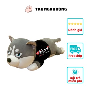 Gấu bông chó, mèo husky 100% bông gòn cao cấp - vải nhung cao cấp co dãn 4 chiều