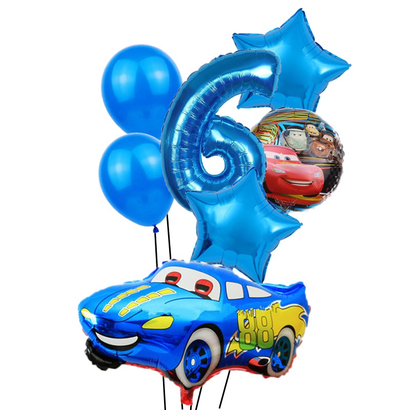 Set 7 Bong Bóng latex Bơm Hơi Hình Xe Hơi Hoạt Hình Trang Trí Tiệc Cưới/Sinh Nhật