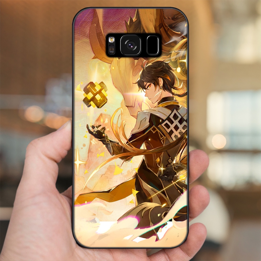Ốp lưng Samsung S8, S8 Plus viền đen in hình Zhongli Genshin Impact