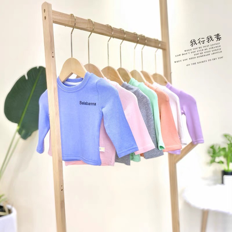 Áo Cotton Tăm Dài Tay Màu Sắc Cho Bé Từ 7-18kg MINKY BABY