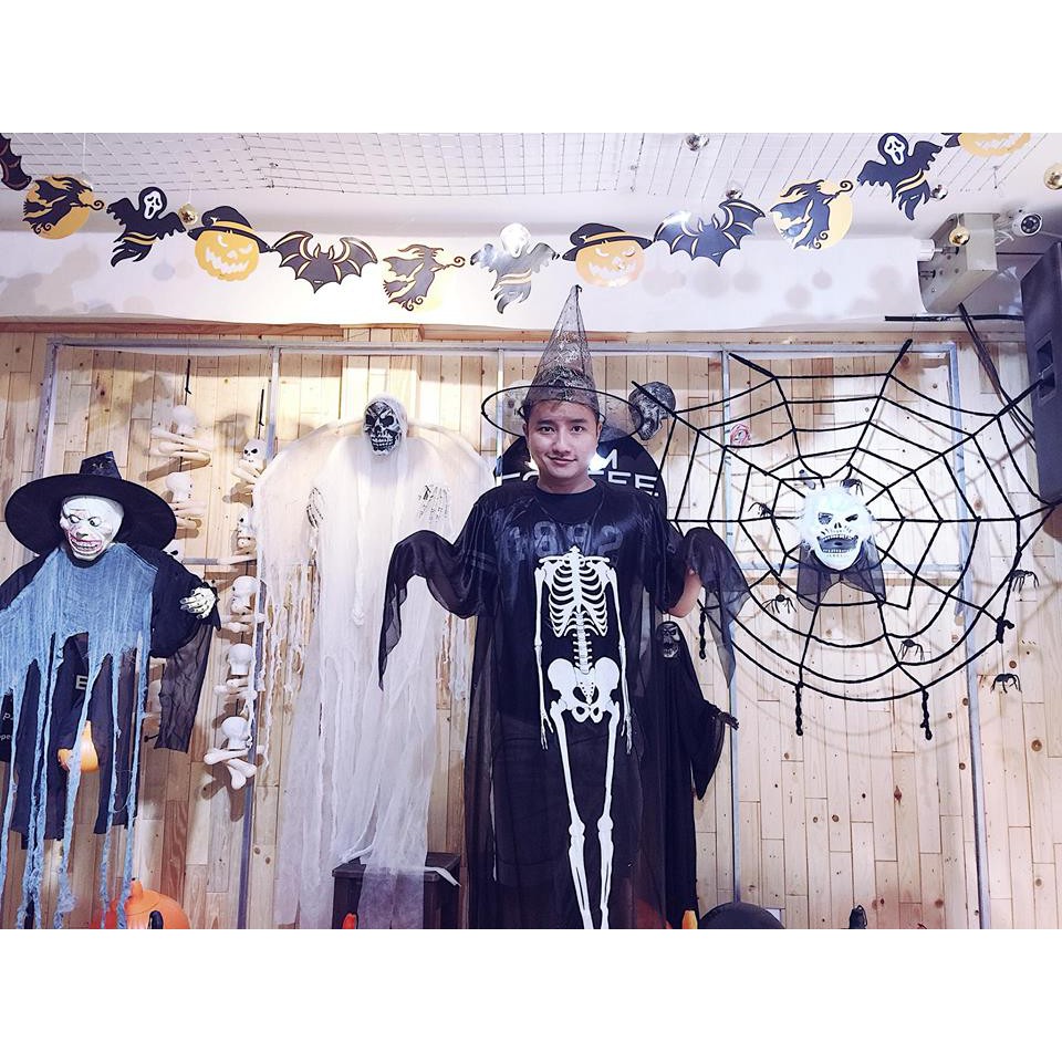 ÁO CHOÀNG HALLOWEEN IN HÌNH BỘ XƯƠNG