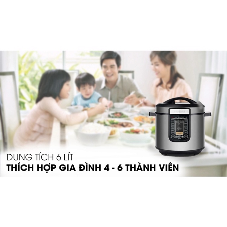 Nồi Áp Suất Nấu Chậm Điện Tử Philips HD2137 (6L) - Bảo Hành Chính Hãng 2 Năm