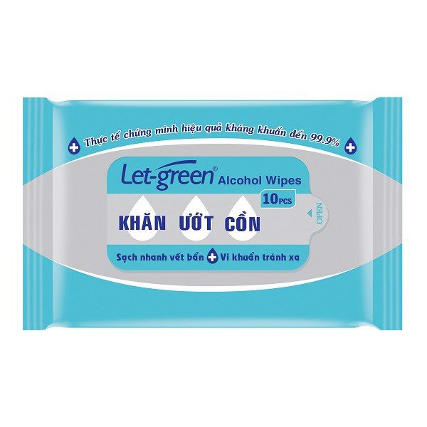 Khăn Ướt Cồn Let Green 10 Tờ