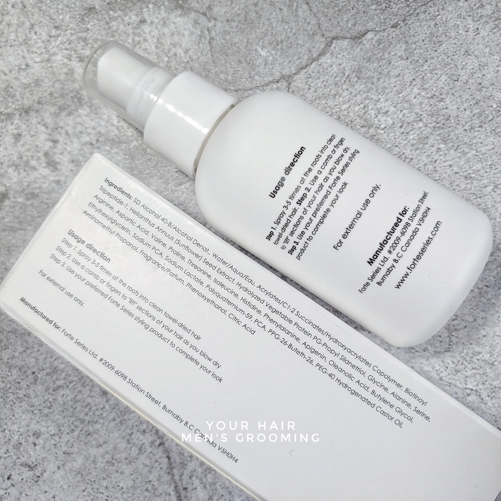 Xịt Làm Phồng và Dày Tóc cho tóc mỏng Forte Series Thickening Spray - 118ml | Phù hợp nhất cho tóc dầu.