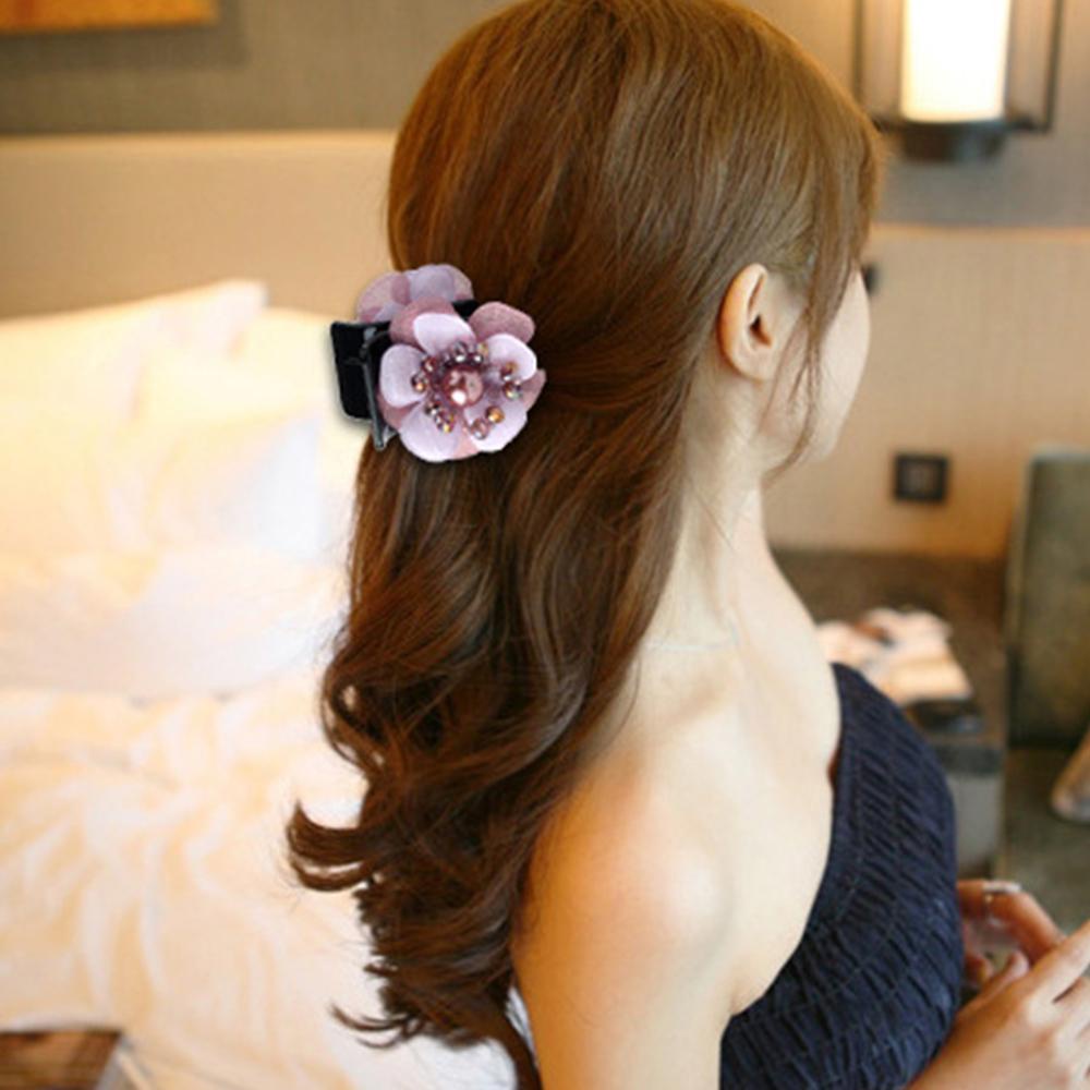 Kẹp Tóc Hình Bông Hoa Phong Cách Hàn Quốc|Kẹp Càng Cua Bằng Nhựa Họa Tiết Hoa Phong Cách Retro