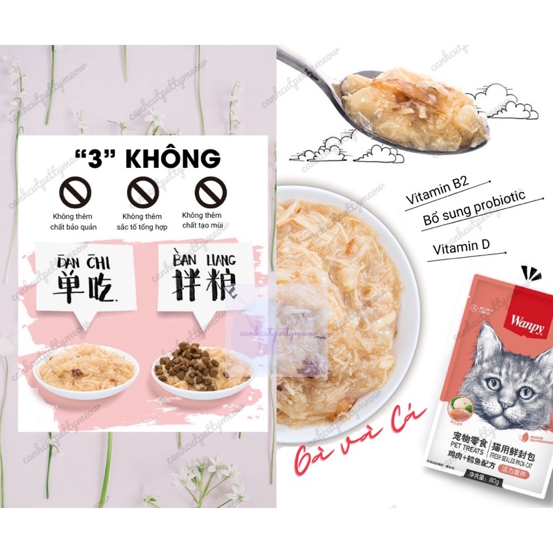COMBO 30 GÓI PATE WANPY CHO MÈO KÉN ĂN