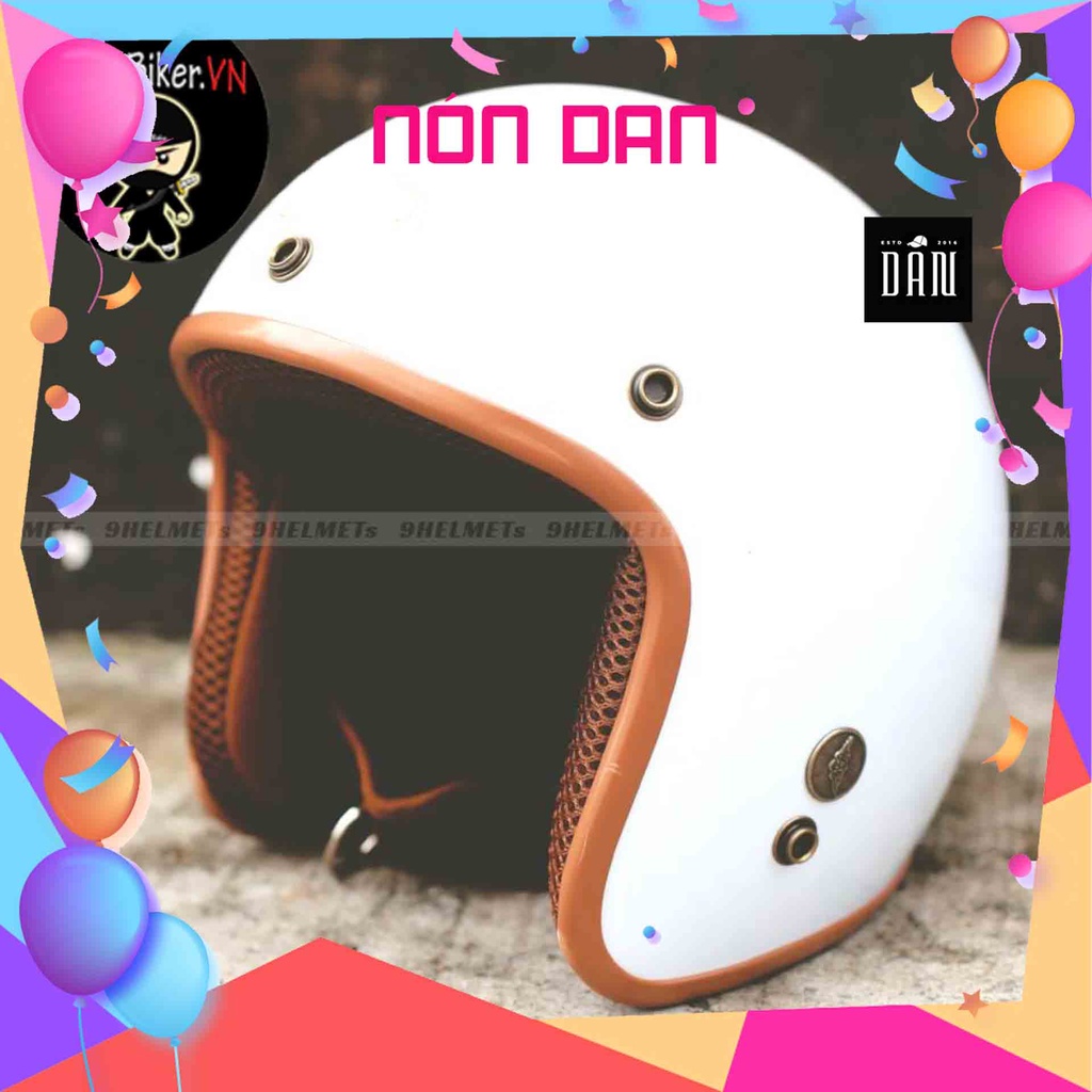 Nón 3/4 - Nón Bảo Hiểm 3/4 - Đen Lót Nâu