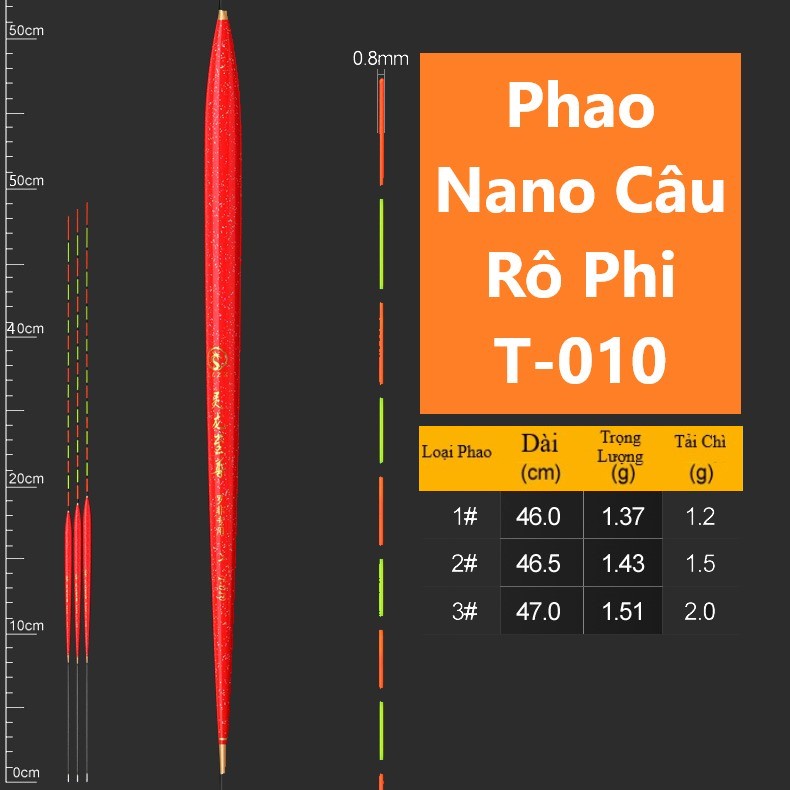 Phao Nano Câu Rô Phi chính hãng Huyết Long T-010