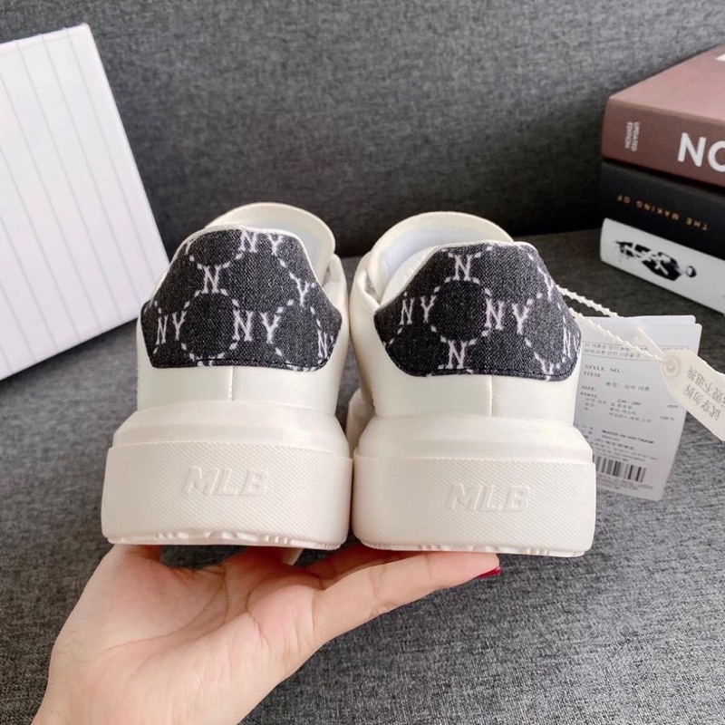 Giày thể thao Snacker chữ NY MLB đế cao su siêu êm chống trơn chượt
