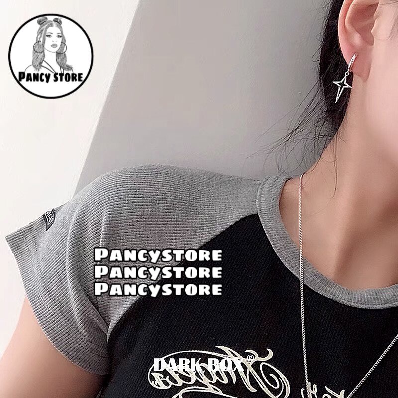 bông tai khuyên tai thánh giá sao 4 cánh titan Unisex