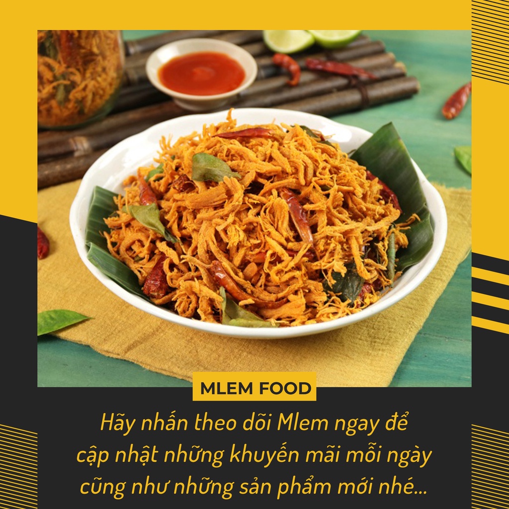 Khô gà lá chanh xé cay 300gr Mlem Food, Gà khô xé sợi lá chanh - Đồ ăn vặt Hà Nội | BigBuy360 - bigbuy360.vn