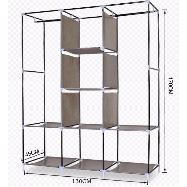 Tủ vải 3D 3 buồng 8 ngăn loại mới 2019