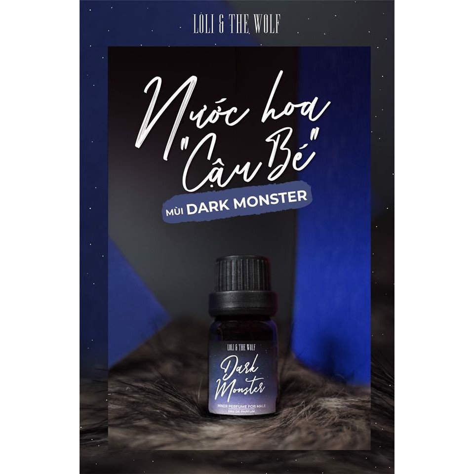 Nước hoa vùng kín nam - Dark Monster Eau De Parfum - LOLI &amp; THE WOLF - 10ml