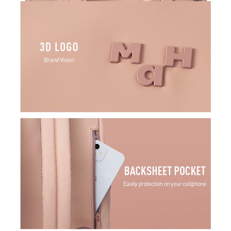 MAH YOUNG Ba lô da PU trẻ trung dành cho nữ-14 inch