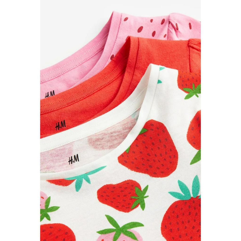 Set 3 áo phông bé gái dâu tây Minnie Mickey 0922915013 HM H&M_hàng chính hãng authentic