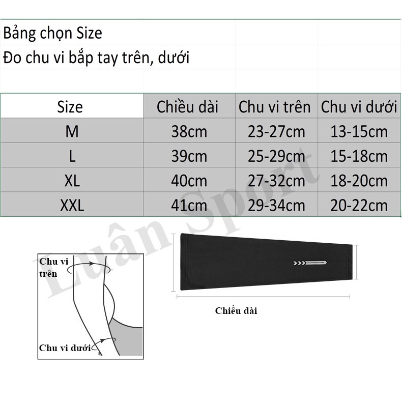 Găng cánh tay thể thao phản quang - Găng chống nắng đạp xe -Chơi bóng rổ, bóng chuyền, bóng đá, cầu lông..