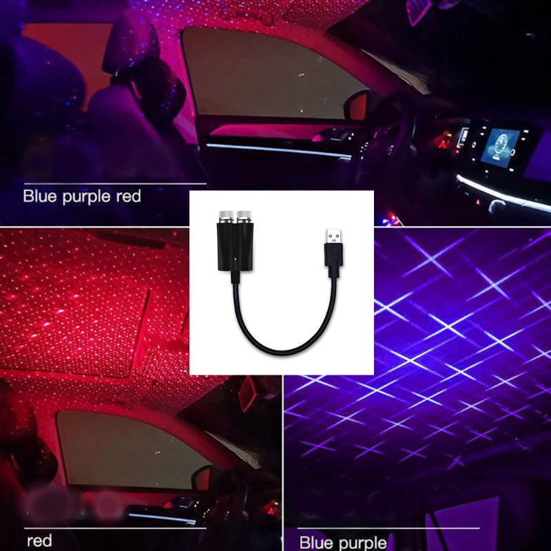 Đèn LED Chiếu Ánh Sao Cổng USB Gắn Trần Xe Hơi Trang Trí Nội Thất