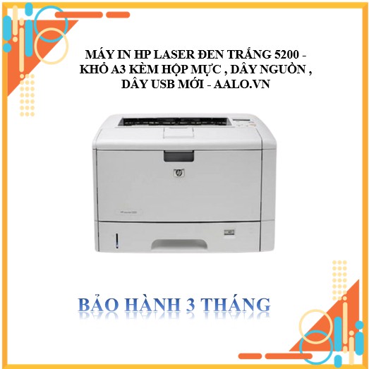 MÁY IN HP LASER ĐEN TRẮNG 5200 - KHỔ A3 KÈM HỘP MỰC , DÂY NGUỒN , DÂY USB MỚI - AALO.VN