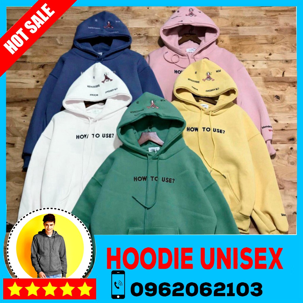 (HOOIDE) ÁO HOODIE NỈ NGOẠI (HD970 - How To Use?) MỚI FREESHIP