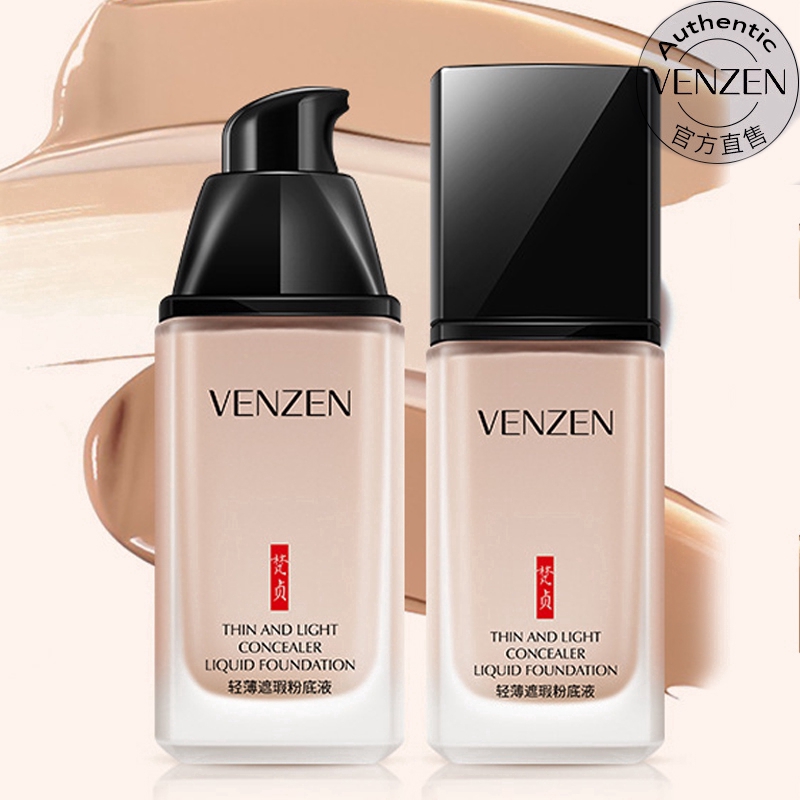 Kem nền BB dạng lỏng VENZEN che khuyết điểm dưỡng ẩm kiểm soát dầu lâu trôi cho da khô dung tích 30ml