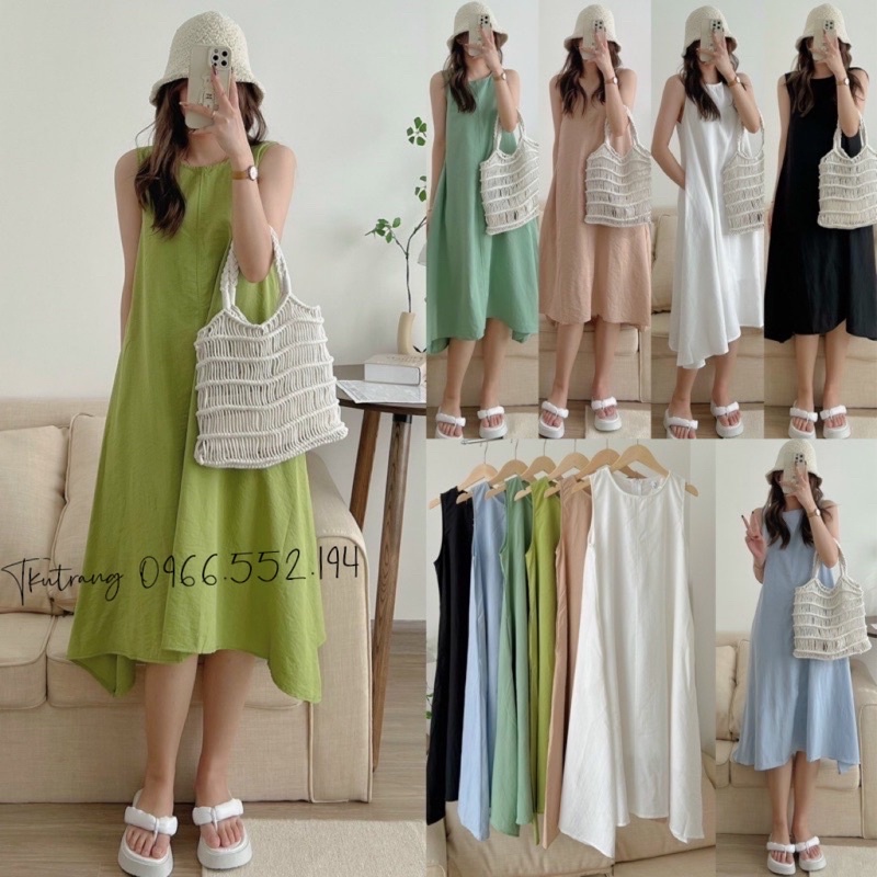 Váy Bầu Maxy Đũi 3 Lỗ Siêu Mát From Rộng Bầu Bí Bon Chen Tới 70Kg