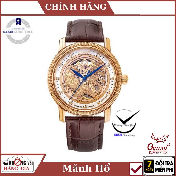 Đồng Hồ Nam Mặt Kính Sapphire Ogival OG358.53AG42R-GL Nam Mãnh Hổ Chính Hãng