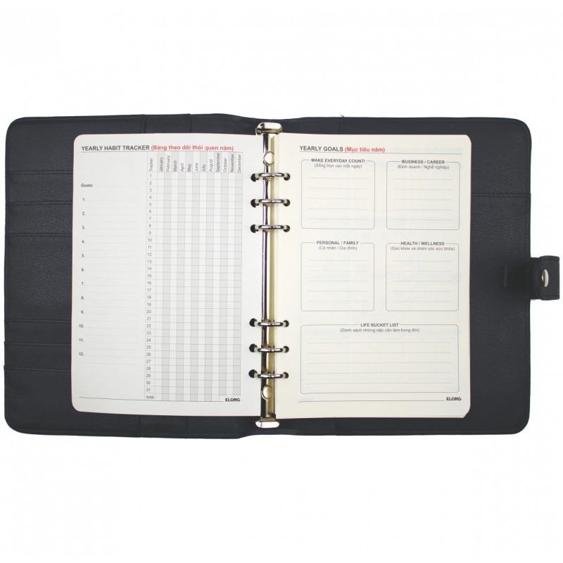 Sổ kế hoạch Planner Klong, sổ tay A5 quản lý mục tiêu nhiều mẫu