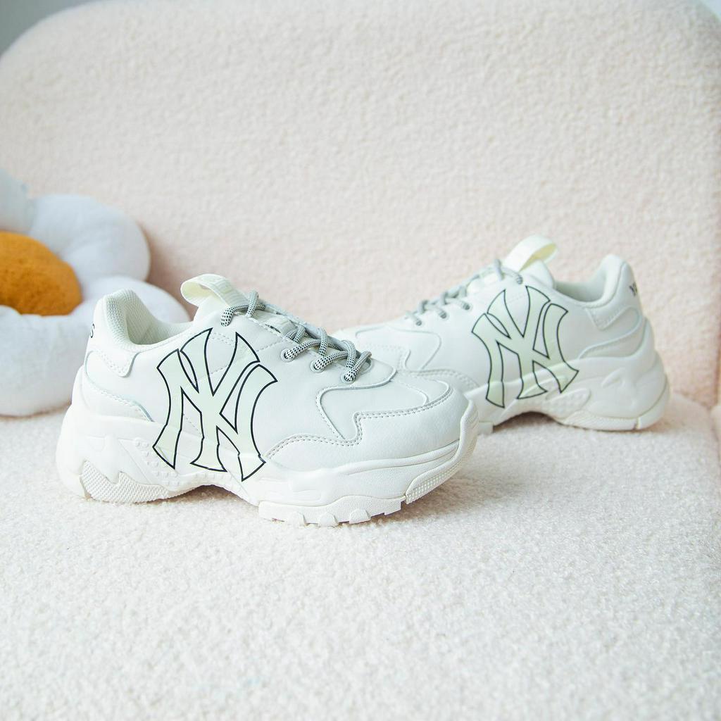 Giày MLB bigball chunky NY white chính hãng , giày thể thao độn đế new york yankees màu trắng