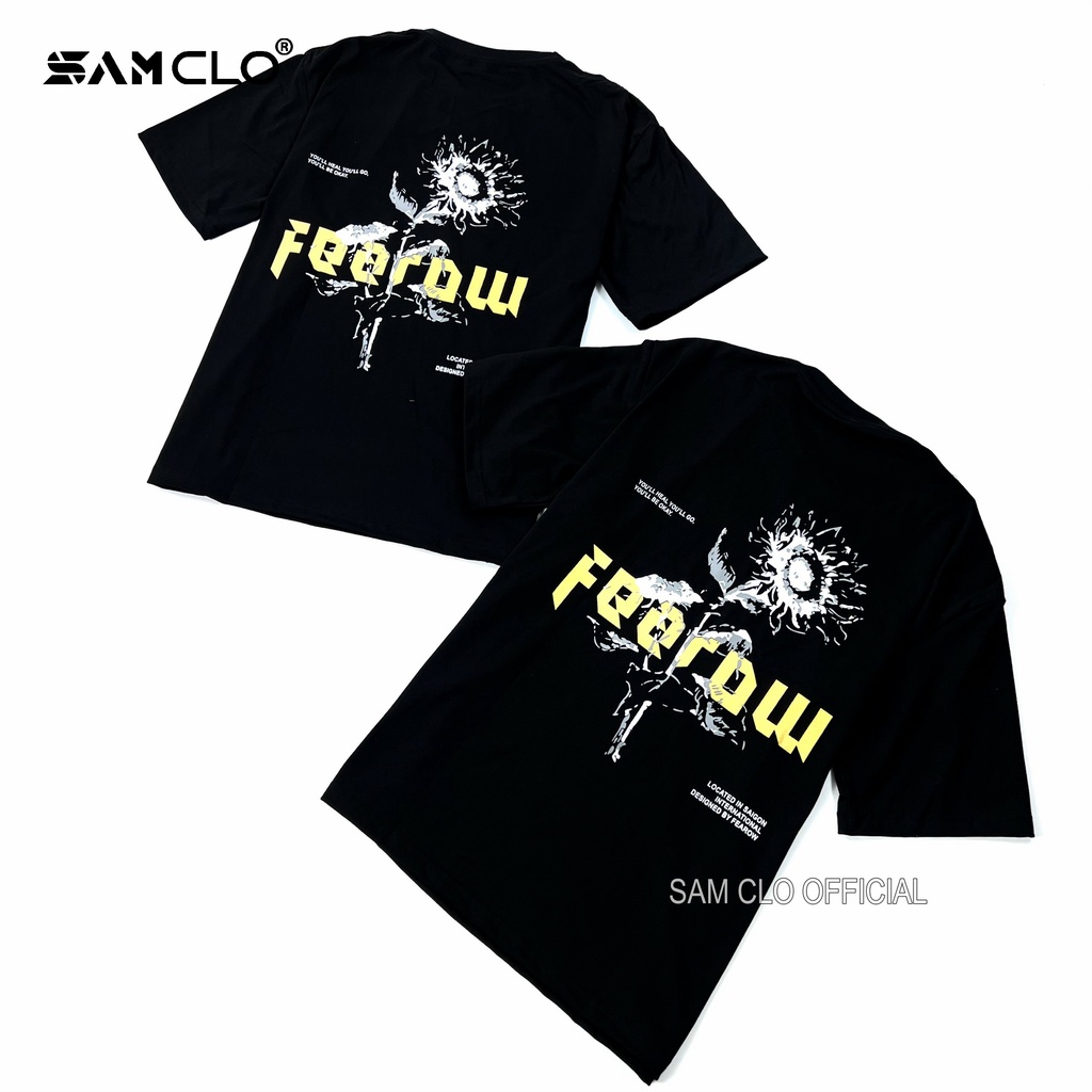 Áo thun nam nữ tay lỡ SAM CLO form rộng Unisex, mặc cặp, nhóm fearow SUNFLOWER TEE- 80% COTTON