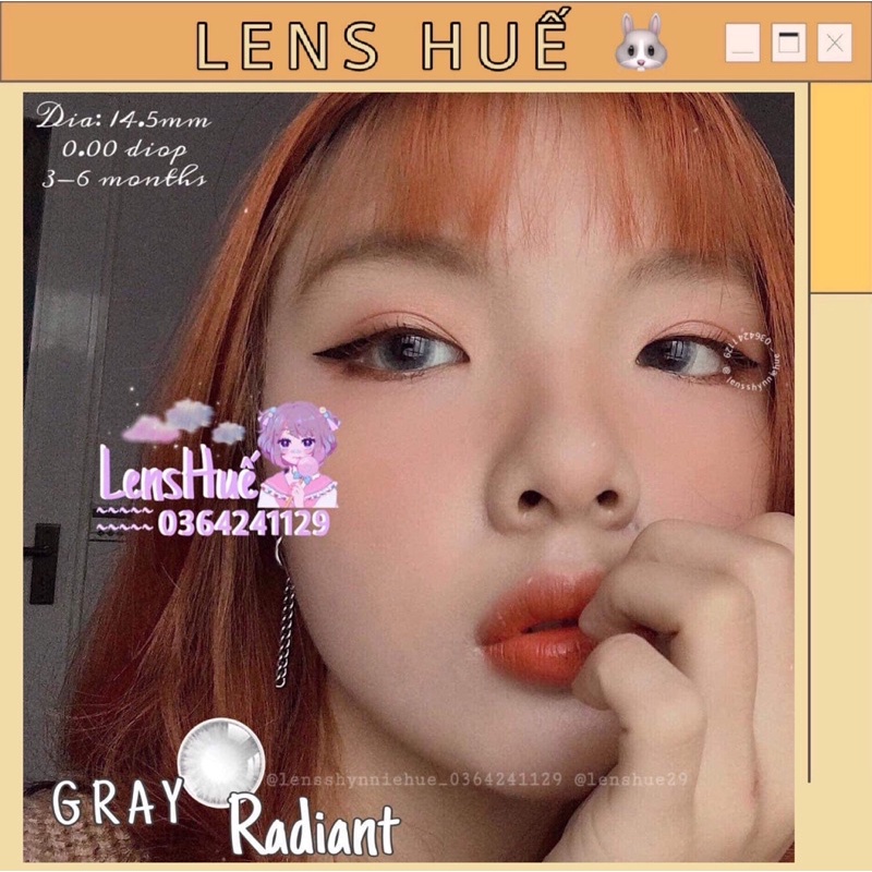 ✨ Lens Gray - Kính áp tròng size S giãn nhỏ - tây nhẹ - Lens Huế 💝💝