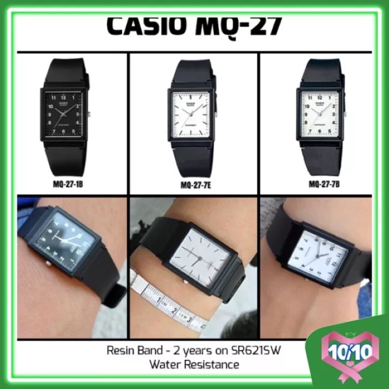 Đồng hồ unisex dây nhựa Casio chính hãng Anh Khuê MQ-27 (3 màu sắc)