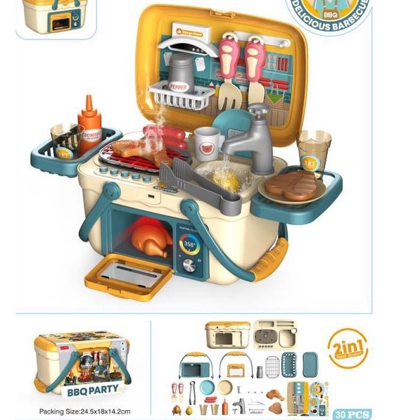 ĐỒ CHƠI NẤU ĂN - TẬP LÀM ĐẦU BẾP NƯỚNG BBQ PARTY