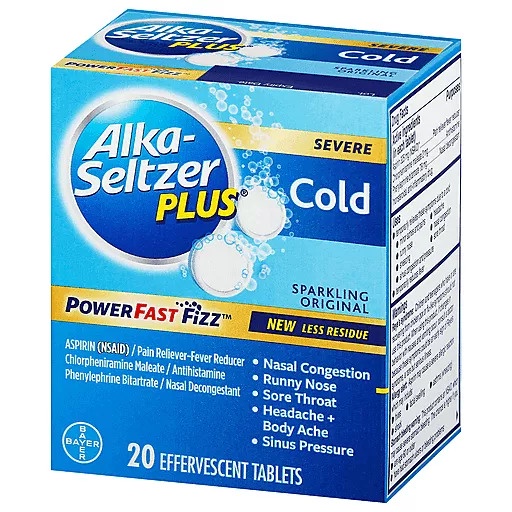 [DATE 6/2023] Alka-Seltzer Plus Sparkling Original Severe Cold 20 VIÊN