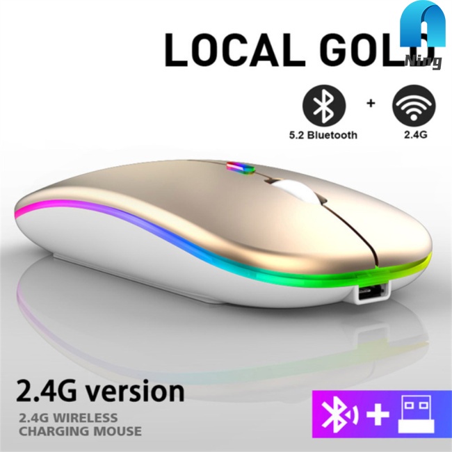 Chuột không dây Ning 2.4g Có Đèn Led Rgb Chất Lượng Cao