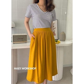 Áo thun cổ tim V neck basic tee Stripped White Maxy Workshop