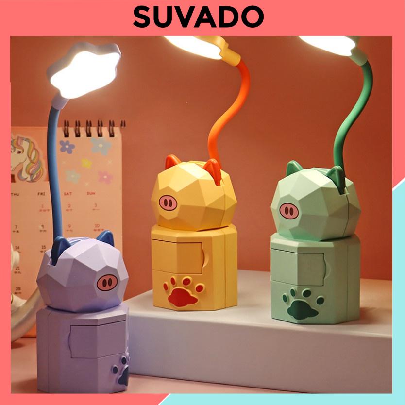 Đèn Bàn led siêu sáng học bài đọc sách sạc pin tích điện dễ thương  YW SUVADO