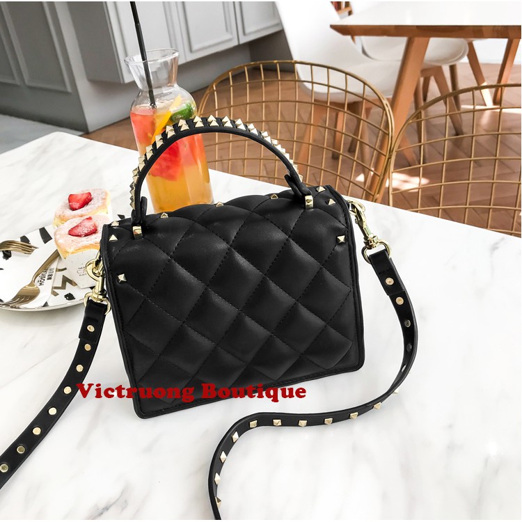 Túi xách nữ da đính đinh tán