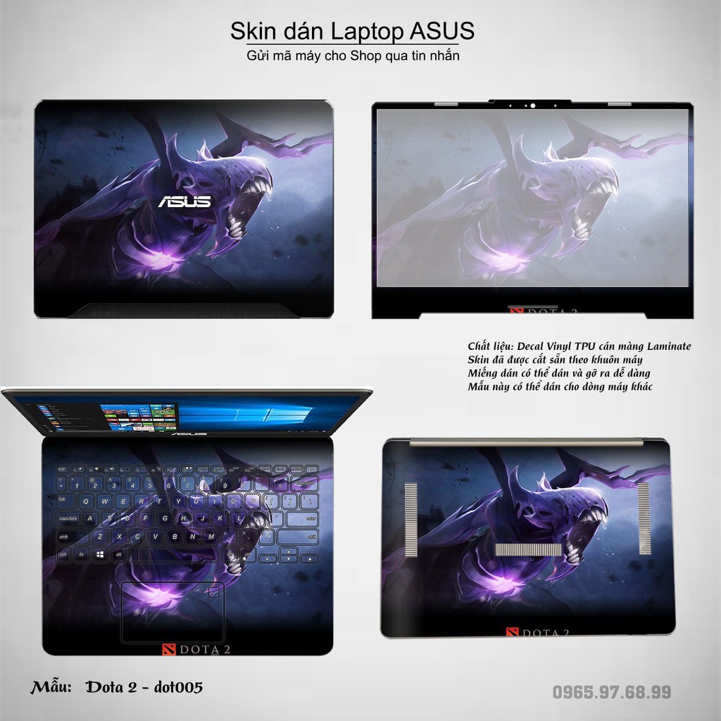 Skin dán Laptop Asus in hình Dota 2 (inbox mã máy cho Shop)