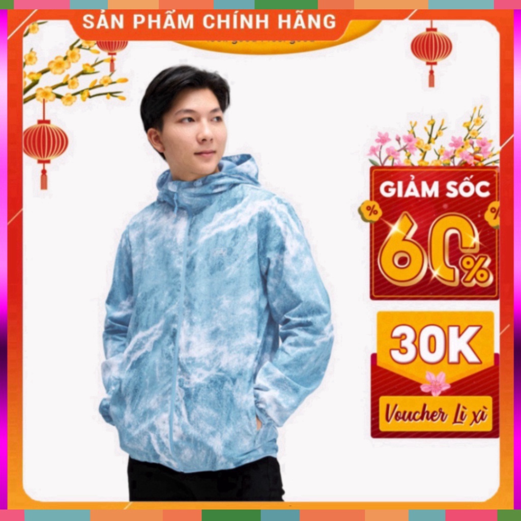 Áo khoác gió nam YODY loang màu có mũ cản gió bụi AKM4687 (giá sale hot) ( hot sale )